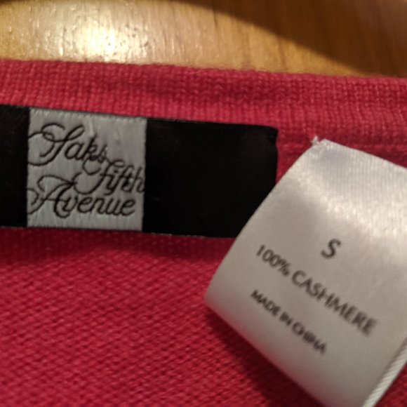 NWT Saks Fifth Ave Ruffle Sleeve Cashmere Sweater - Picture 3 of 6
